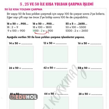 25 VE 50 İLE KISA YOLDAN ÇARPMA