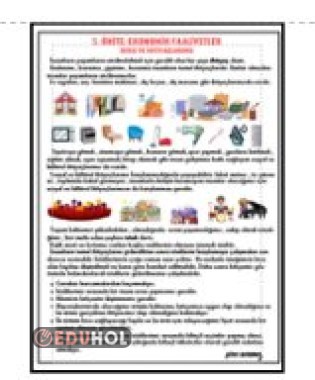 5.ÜNİTE EKONOMİK FAALİYETLER - İSTEK VE İHTİYAÇLARIMIZ DEFTERE YAPIŞTIRMA