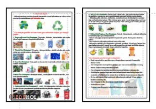 6. ÜNİTE İNSAN VE ÇEVRE - GERİ DÖNÜŞÜM DEFTER ÖZETİ