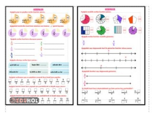 BASİT KESİRLERİ OKUMA - MODELLE GÖSTERME - SAYI DOĞRUSUNDA GÖSTERME - BASİT KESİR OLUŞTURMA