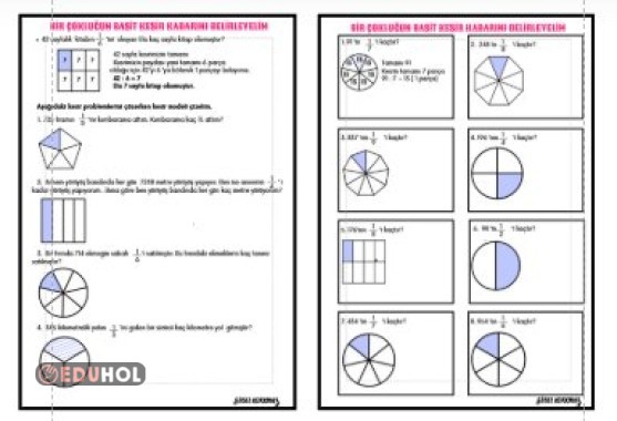 BİR ÇOKLUĞUN BASİT KESİR KADARINI MODEL YARDIMI İLE BELİRLEME ETKİNLİĞİ 1