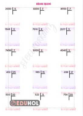BÖLME İŞLEMİ ETKİNLİK 6