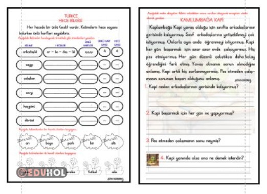 HECE BİLGİSİ ETKİNLİĞİ 3 - OKUMA ANLAMA ETKİNLİĞİ