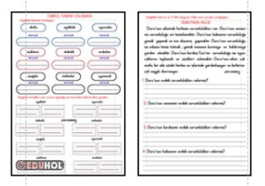 HECELEME - SATIR SONUNA SIĞMAYAN KELİMELER - OKUMA ANLAMA ETKİNLİĞİ