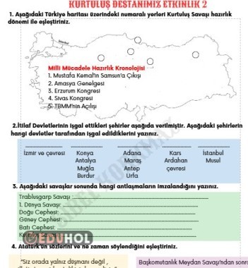 KURTULUŞ DESTANIMIZ ETKİNLİK 2