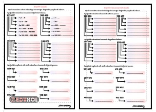 MATEMATİK - DOĞAL SAYILAR ETKİNLİĞİ 6 - BASAMAK ADI - BASAMAK DEĞERİ