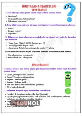 NOKTALA İŞARETLERİ - SORU İŞARETİ VE ÜNLEM DEFTERE YAPIŞTIRMA