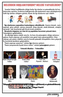 SOSYAL BİLGİLER - İLGİ , İHTİYAÇ VE YETENEKLERİM DEFTER ÖZETİ