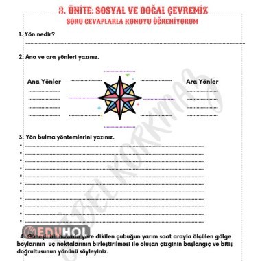 SOSYAL VE DOĞAL ÇEVREMİZ CEVAPSIZ SORULARLA PEKİŞTİRME ÇALIŞMASI