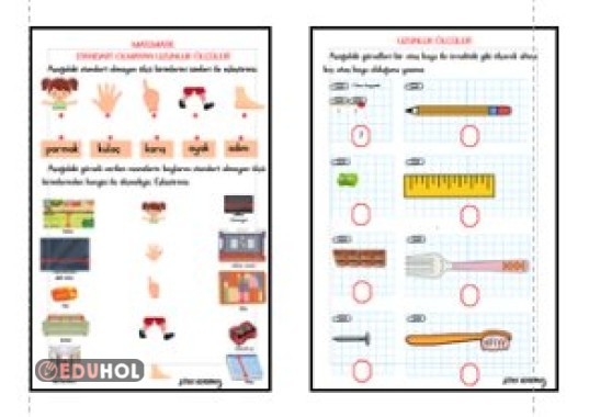 STANDART OLMAYAN UZUNLUK ÖLÇÜLERİ - NESNELERLE UZUNLUK ÖLÇME ETKİNLİK 1