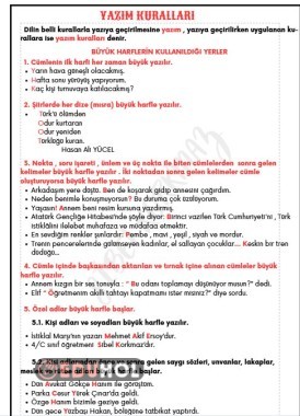 YAZIM KURALLARI DEFTERE YAPIŞTIRMA DETAYLI