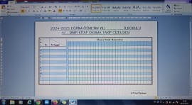 Okuma Kitabı Takip Çizelgesi