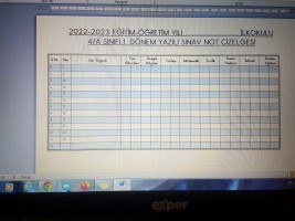 Sınav Not Çizellgesi