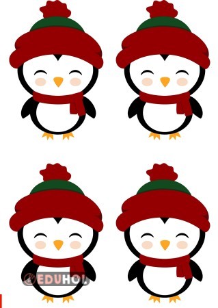 Penguenli karne baskısı ve etipuflar için şablon