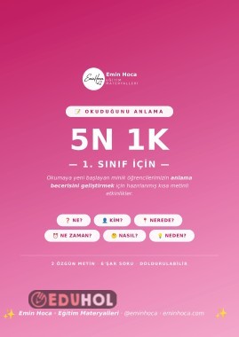 1. Sınıf 5N1K Etkinlikleri — 2 Özgün Metin + Okuduğunu Anlama Soruları