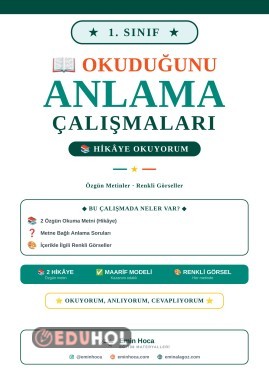 1. Sınıf Okuduğunu Anlama Çalışmaları | Özgün Metinler ve Renkli Görseller PDF (Maarif Modeli)