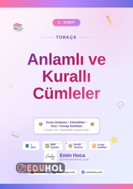1. Sınıf Türkçe Anlamlı ve Kurallı Cümleler PDF İndir | Etkinlik