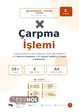 2. Sınıf Çarpma İşlemi — Çalışma Kağıtları pdf indir ✖️