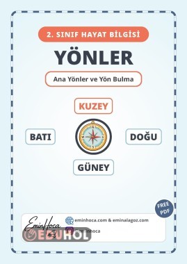 2. SINIF HAYAT BİLGİSİ YÖNLER KONU ANLATIMI VE ETKİNLİKLER PDF İNDİR