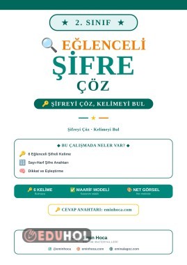 2. Sınıf Şifre Çöz | Sayı-Harf Şifreli Kelimeler PDF — Cevap Anahtarı eminhoca.com'da