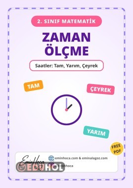 2.SINIF MATEMATİK ZAMAN ÖLÇME KONU ANLATIMI VE ETKİNLİK PDF İNDİR