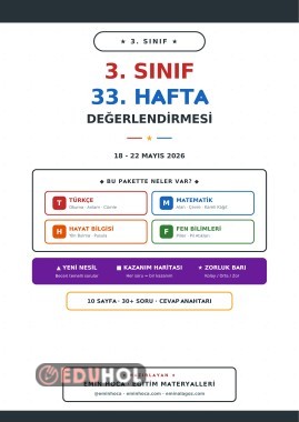 🎯 3. Sınıf 33. Hafta Haftalık Değerlendirme | Türkçe-Matematik-Hayat-Fen | Yeni Nesil Sorular