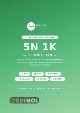 3. Sınıf 5N1K Etkinlikleri — 2 Özgün Metin + Okuduğunu Anlama Soruları
