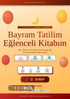 3. Sınıf Kurban Bayramı Tatil Kitabı PDF — Tüm Konular | İndir