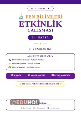 3. Sınıf Fen Bilimleri 34. Hafta Etkinlikleri | Yaşamımızdaki Elektrikli Araçlar PDF