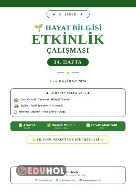 3. Sınıf Hayat Bilgisi 34. Hafta Etkinlikleri | PDF (Maarif Modeli, Cevap Anahtarlı)