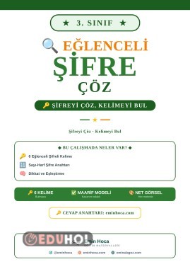 3. Sınıf Şifre Çöz | Tam Alfabe Sayı-Harf Şifreli Kelimeler PDF — Cevap Anahtarı eminhoca.com'da