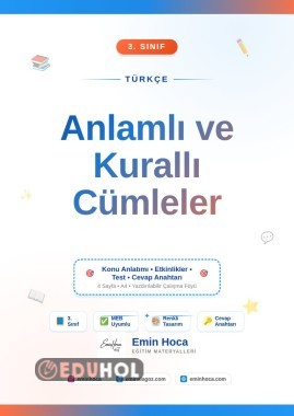 3. Sınıf Türkçe Anlamlı ve Kurallı Cümleler PDF | Test & Etkinlik