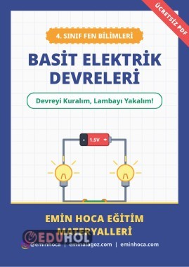 4. SINIF FEN BİLİMLERİ BASİT ELEKTRİK DEVRELERİ KONU ANLATIMI VE ÇALIŞMA YAPRAĞI PDF İNDİR