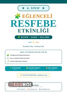 4. Sınıf Resfebe Etkinliği | Resimli Kelime Bulmacaları PDF— Cevap Anahtarı eminhoca.com'da
