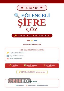 4. Sınıf Şifre Çöz | Tam Alfabe + Ters Şifreli Kelimeler PDF — Cevap Anahtarı eminhoca.com'da