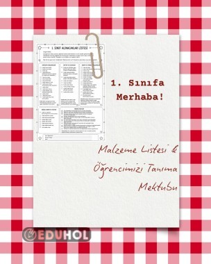 1.sınıf malzeme listesi ve öğrenci tanıma mektubu
