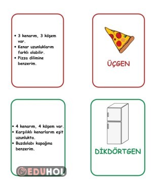 Geometrik Şekiller Bilmece Kartları