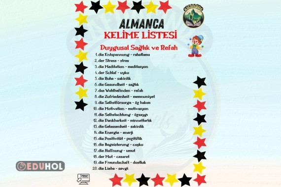 Almanca Kelime Listesi - 12 · Eduhol - Etkinlik İndir Oyun Oyna Test