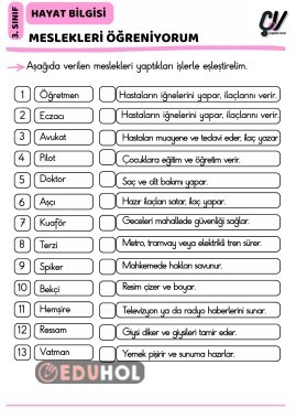 MESLEKLERİ ÖĞRENİYORUM