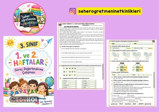 3. sınıf 1.ve 2. Haftalar Süreç Değerlendirme