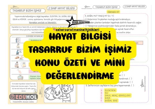 TASARRUF BİZİM İŞİMİZ DEFTER ÖZETİ VE DEĞERLENDİRME