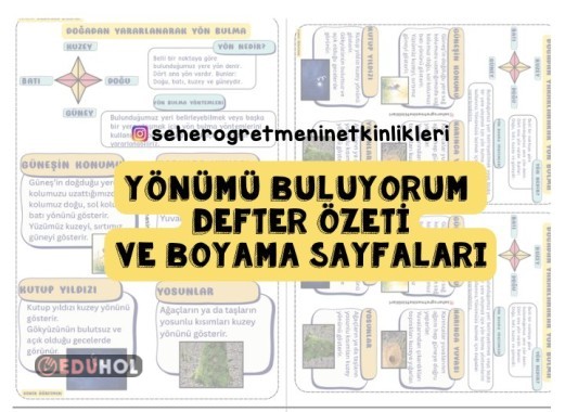 YÖNÜMÜ BULUYORUM DEFTER ÖZETİ VE BOYAMA SAYFALARI