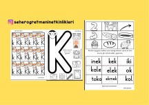 K SESİ DEFTER ETİKETİ-2 ADET PEKİŞTİRME ETKİNLİĞİ