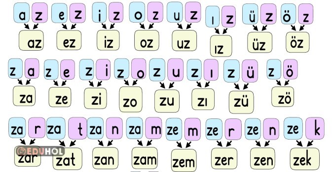 Z-z sesi renkli hece ve kelime