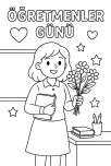 Öğretmenler günü boyama sayfası 3