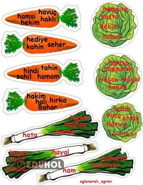 H sesi okuma sebzeleri