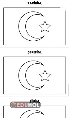 ARİF NİHAT ASYA BAYRAK ŞİİRİ BOYAMA PANO ÇALIŞMASI 🇹🇷✨