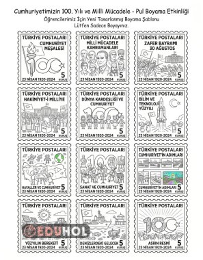 maarifin kalbinde çocuk pul tasarımı