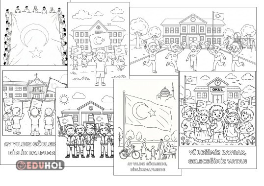 Bayrak Sevgisi Haftası için Boyama Sayfaları