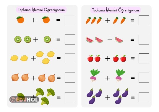 Toplama İşlemini Öğreniyorum Etkinliği